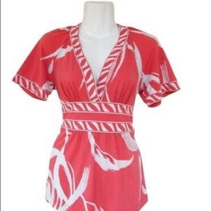 BCBG MaxAzria coral‎ Vneck top